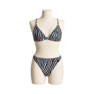 Zebra Print NWOT Bikini Size S/M Neutral Tones Low Rise Bottoms Y2K